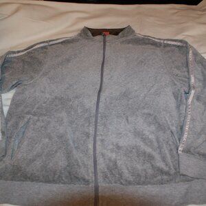 Gray with white Stripes Womens Sweatsuit.Both pants & jacket has pockets.